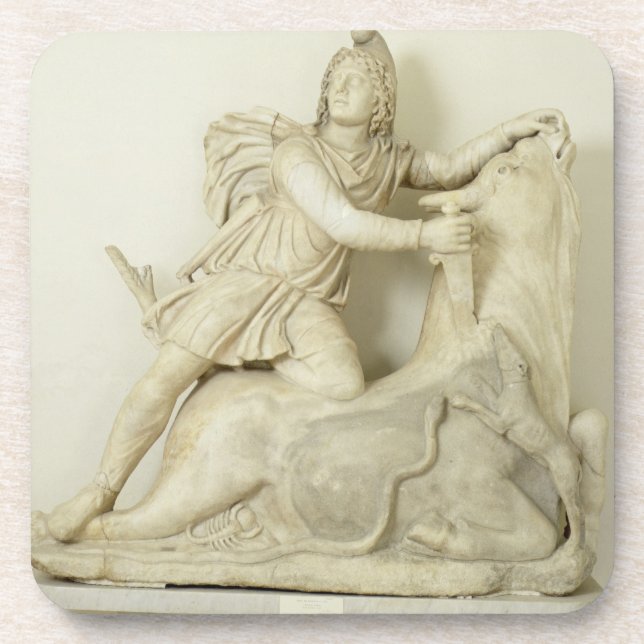 Dessous-de-verre Mithras sacrifiant Taureau, soulagement de marbre, (Devant)