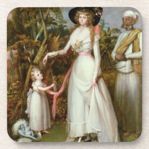 Dessous-de-verre Mme Graham de Kinross, sa fille et d'un Jamadar,