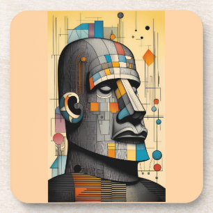 Dessous-de-verre Moai du 21e siècle - Ken Gage Tiki Art