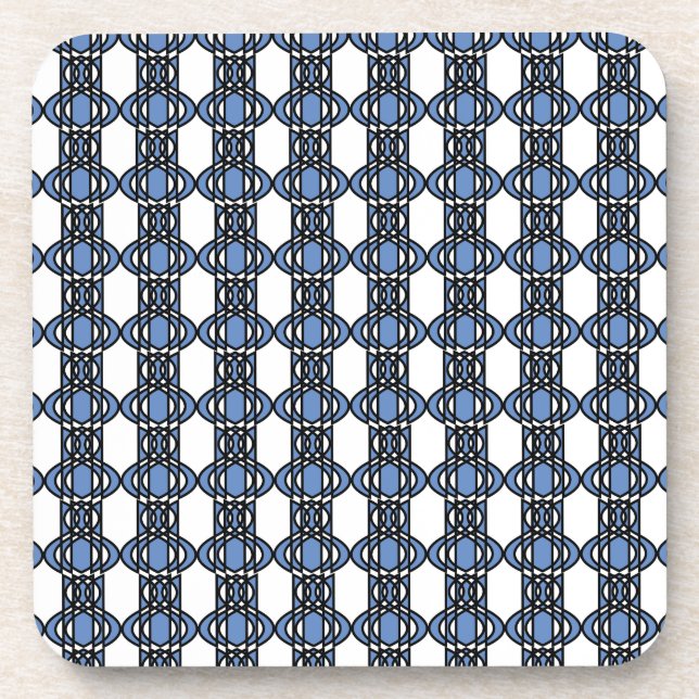 Dessous-de-verre Mod Retro Blue Abstract Scarab Pattern (Devant)