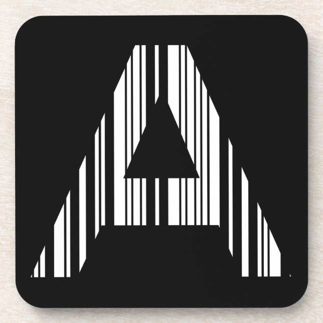Dessous-de-verre MODE BARRE CODE LETTRE A Premier motif de code-bar (Devant)