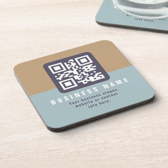 Dessous-de-verre Modèle de code QR moderne éditable | Couleurs atté (Côté gauche)