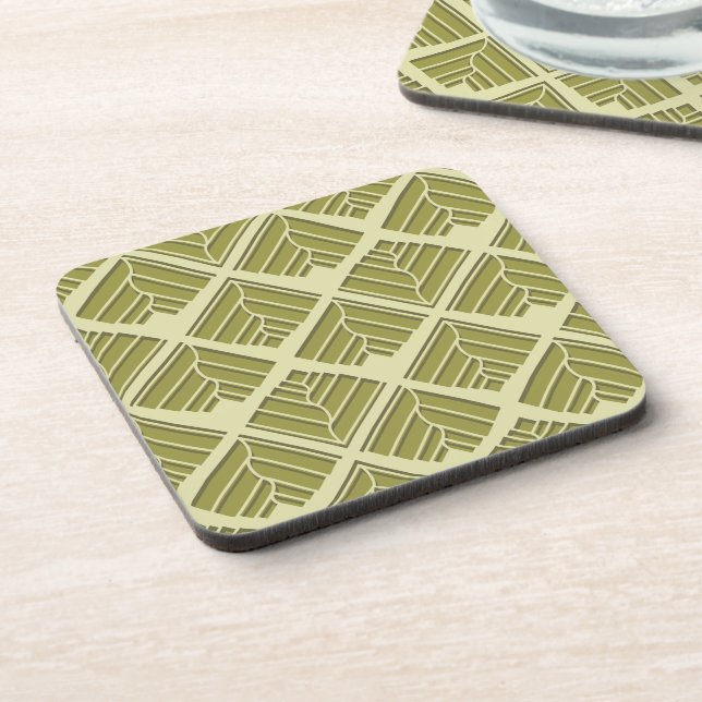 Dessous-de-verre Modèle de feuille carrée Gold Lime Light (Côté gauche)