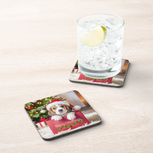Dessous-de-verre Modèle de Noël de chiot Beagle,