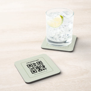 Dessous-de-verre Modèle de nom d'entreprise de code QR personnalisé