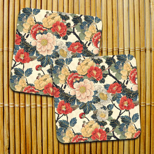 Dessous-de-verre Modèle floral japonais Ukiyo-E Art