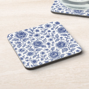 Dessous-de-verre Modèle Floral Royal Bleu Rose
