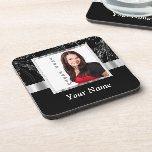 Dessous-de-verre Modèle instagram baroque noir