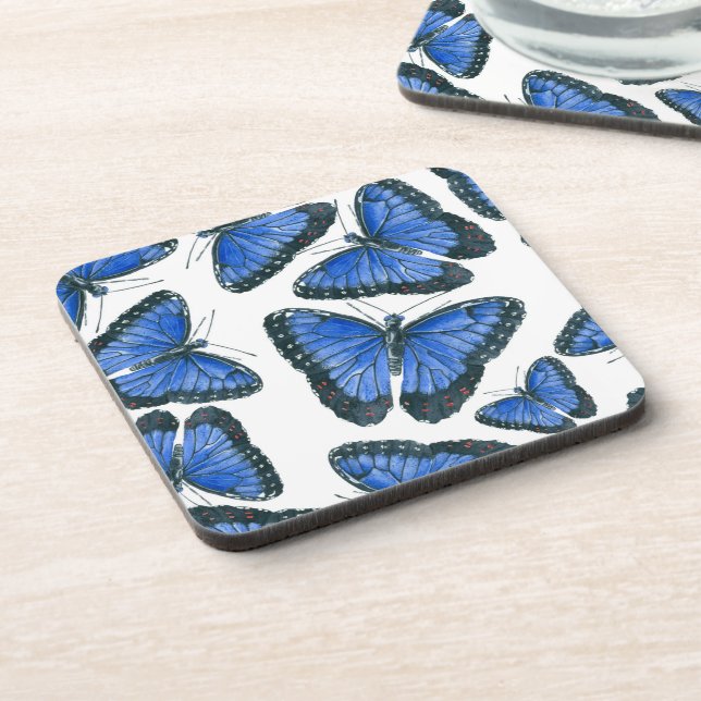 Dessous-de-verre Modèle motif de papillon bleu morpho (Côté gauche)