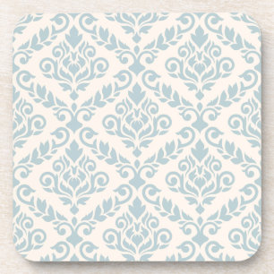 Dessous-de-verre Modèle Prima Damask bleu sur crème