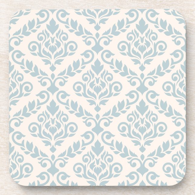 Dessous-de-verre Modèle Prima Damask bleu sur crème (Devant)