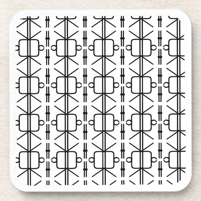 Dessous-de-verre Modern Black and White Geometric pattern (Devant)