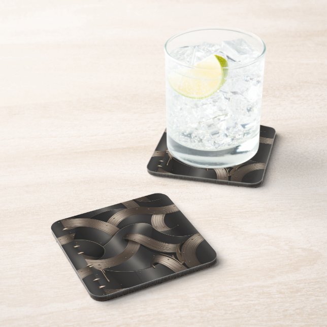 Dessous-de-verre Modern Bronze Flow Coasters – Luxury Table Decor (Côté Droit)
