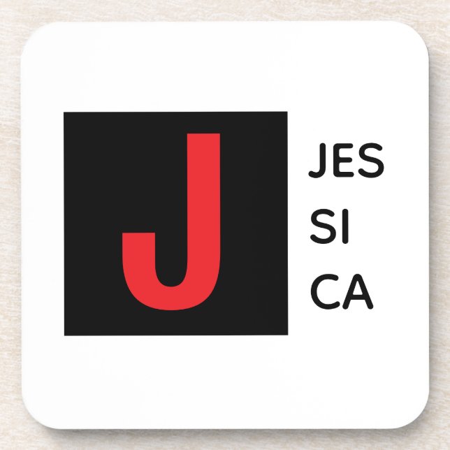 Dessous-de-verre Modern Elegant Plain Professional Name Monogram (Devant)