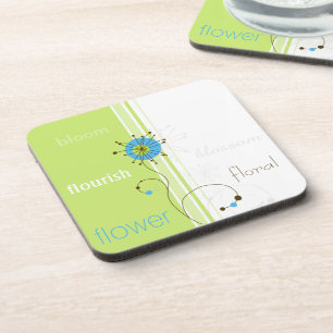 Dessous-de-verre Modern Simple Flower Green Typography