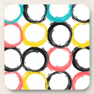 Dessous-de-verre Moderne, coloré, cool, unique, cercles tendance