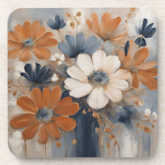 Dessous-de-verre Moderne Maison de Campagne Bleu Nuit Orange Brûlée
