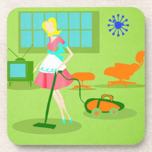 Dessous de verre modernes de liège de femme au