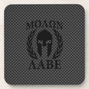 Dessous-de-verre Molon Labe Spartan Warriers Laurels Style carbone