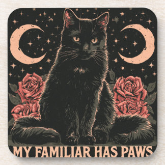 Dessous-de-verre Mon familier a des pattes - Chat noir mystique et