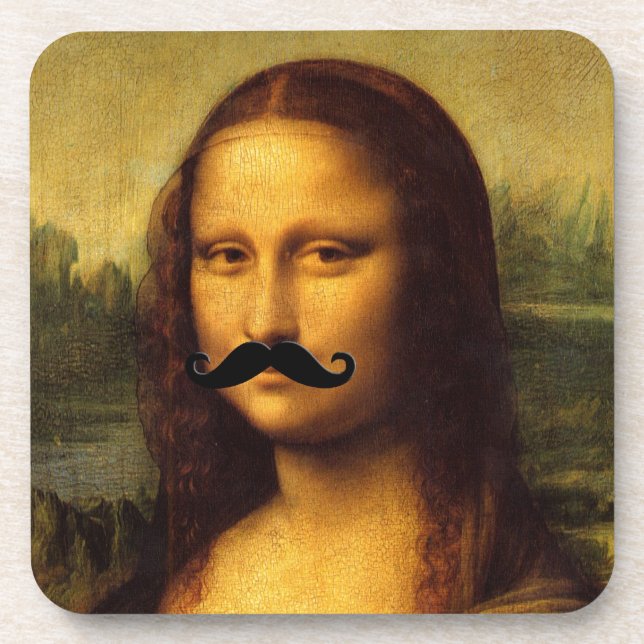 Dessous-de-verre Mona Lisa Avec Moustache (Devant)