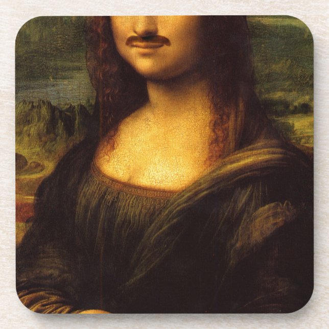 Dessous-de-verre mona lisa moustache (Devant)