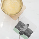 Dessous-de-verre Monnaie Pastel minimaliste Nom et photo personnali<br><div class="desc">Monnaie Pastel minimaliste Nom et photo personnalisés</div>