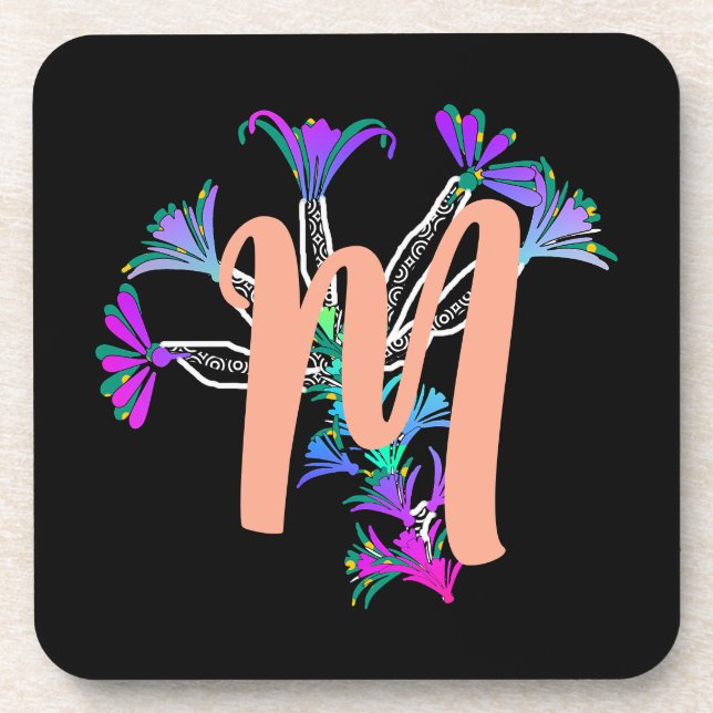 Dessous de verre Monogram M Initial  de boisson (Devant)