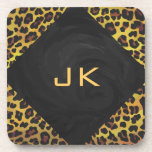 Dessous-de-verre Monogramme avec Léopard Marron et Jaune<br><div class="desc">Stylé et tendance Noir, Marron et Jaune Motifs à taches de léopard par Imagine That ! Le design sur les appareils électroniques, les accessoires et les cadeaux élégants avec notre touche unique de texture et de piquant est sûr de satisfaire les besoins des amateurs d'impression léopard et des amateurs d'impression...</div>