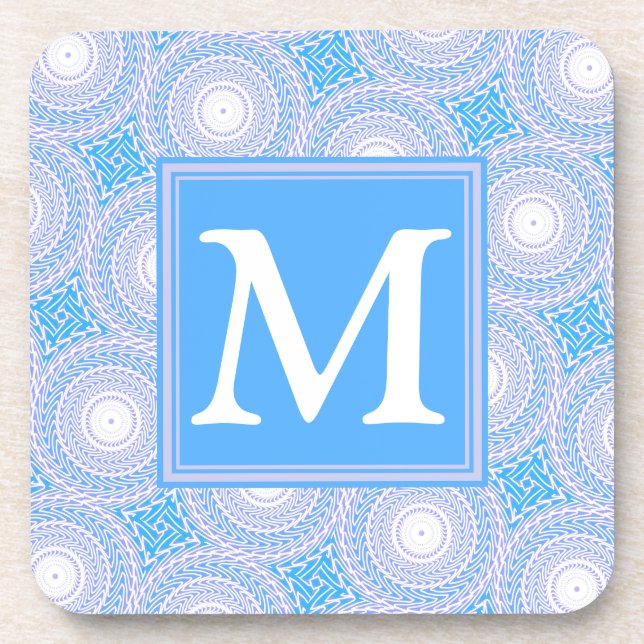 Dessous-de-verre Monogramme Cercles bleu électrique motif (Devant)