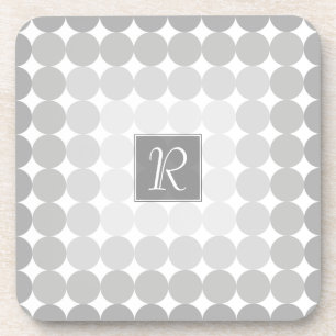 Dessous-de-verre Monogramme Cercles Gris Moderne