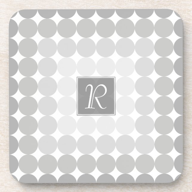 Dessous-de-verre Monogramme Cercles Gris Moderne (Devant)