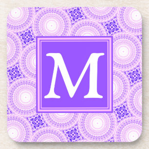 Dessous-de-verre Monogramme cercles violets motif