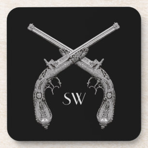 Dessous-de-verre Monogramme de pistolet croisé