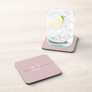 Dessous-de-verre Monogramme de style moderne en blanc lilas poussié