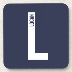 Dessous-de-verre Monogramme et nom personnalisés modernes