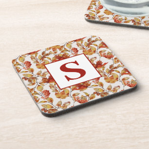Dessous-de-verre Monogramme Feuille rustique Automne