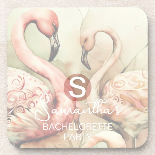 Dessous-de-verre Monogramme Flamant Rose (Devant)