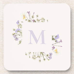 Dessous-de-verre monogramme floral d'aquarelle