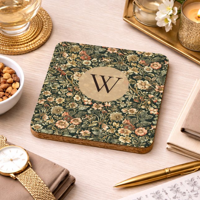 Dessous-de-verre Monogramme floral de William Morris (Créateur téléchargé)