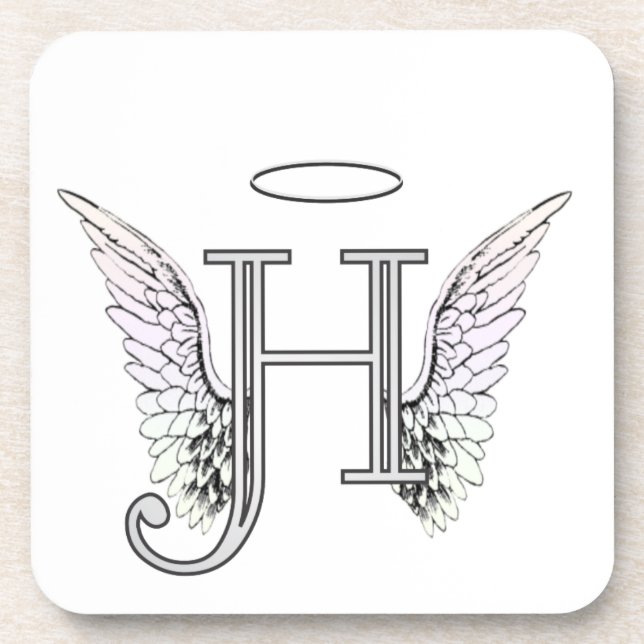 Dessous-de-verre Monogramme initial de la lettre H avec des ailes (Devant)