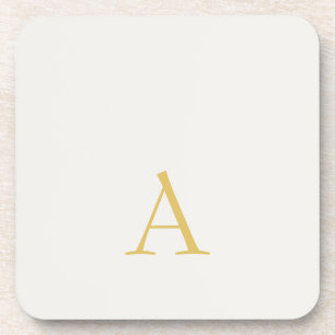 Dessous-de-verre Monogramme initial professionnel couleur or et pas
