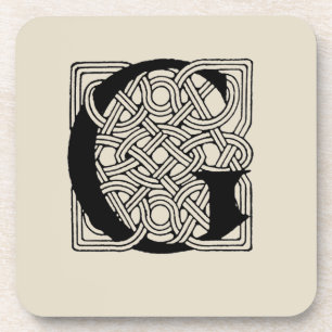 Dessous-de-verre Monogramme lettre G Impression vintage nœud celtiq