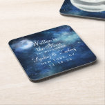 Dessous-de-verre Monogramme Mariage céleste de Pleine lune lunaire<br><div class="desc">Lunar Sky Pleine lune Celestial Galaxy Aquarelle Design, avec étoiles brillantes de nuit, et Lune brillante Design sur un bleu marine luxueux, bleu pâle, et des touches de couleur d'aquarelle violet. Avec Des Polices De Script De Typographie Moderne. Un design magique tendance - Dîner Mariage personnalisé Décor Table Décor Dessous...</div>