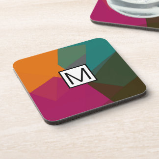 Dessous-de-verre Monogramme Moderne Élégant Rétro Couleurs Géométri