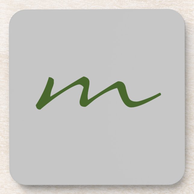Dessous-de-verre monogramme moderne tendance gris professionnel (Devant)