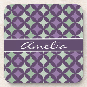 Dessous-de-verre Monogramme Motif moderne de cercles géométriques v