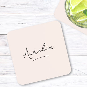 Dessous-de-verre Monogramme Neutre Moderne Minimaliste Signature Ch