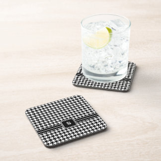 Dessous-de-verre Monogramme noir et blanc classique de