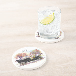 Dessous de verre monogramme personnalisé de voitur